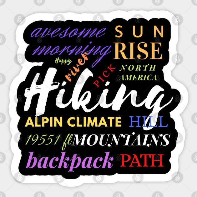 Hiking, Sunrise, Awesome Morning Sticker by YellowSplash